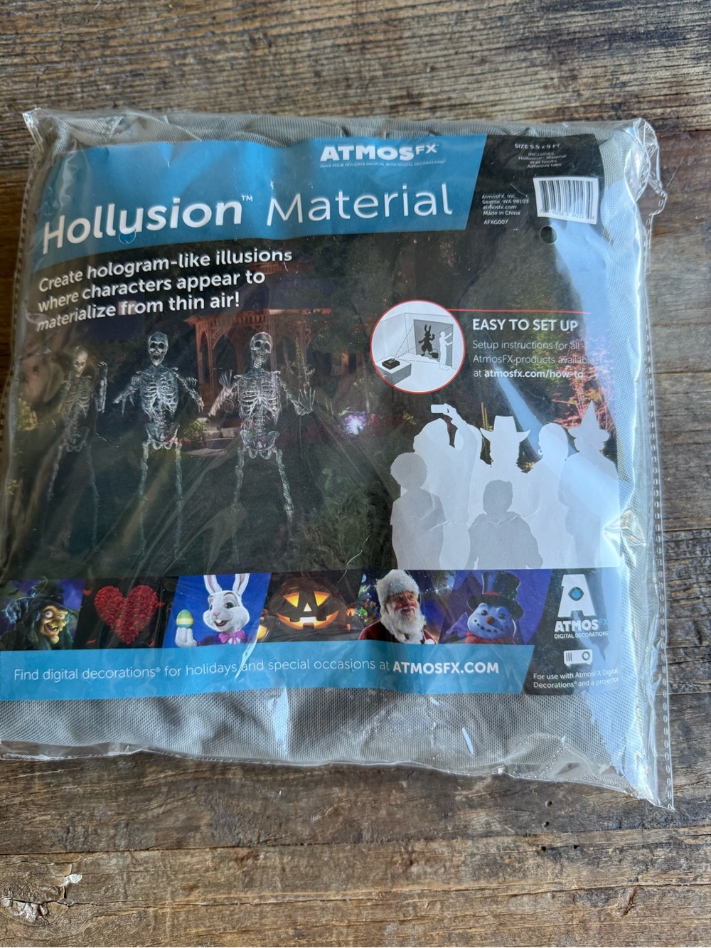NEW in bag AtmosFX Hollusion Material - Hologram Projection Screen, Blue/Black